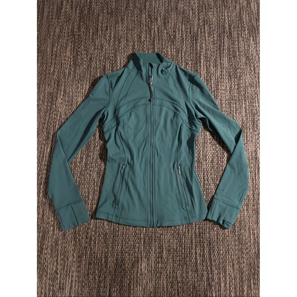 Lululemon Define Jacket *Nulu Storm Teal Sculpting Bodycon Lightweight Size 6